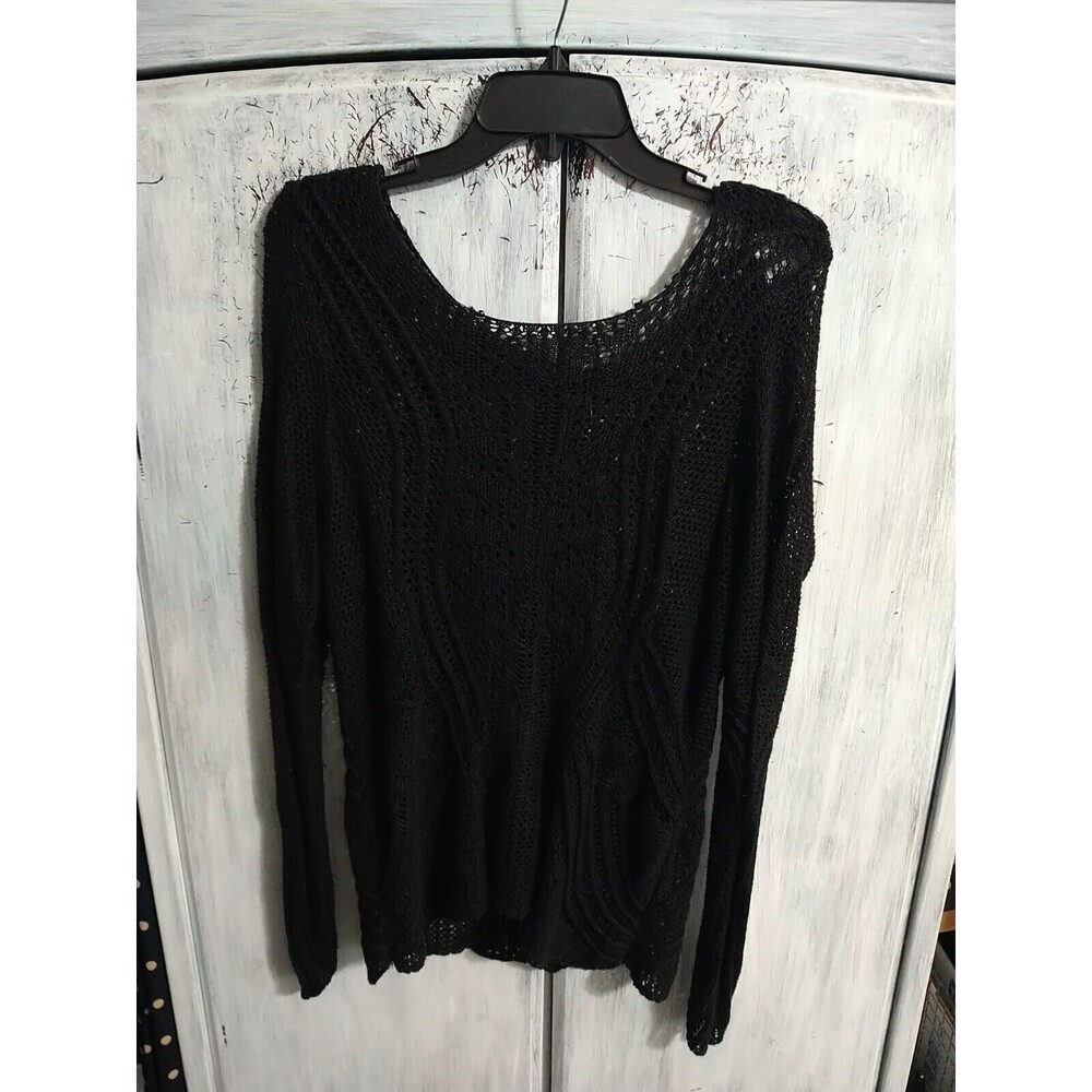 Lauren Ralph Lauren Netted Long Sleeve Sweater Xl Black